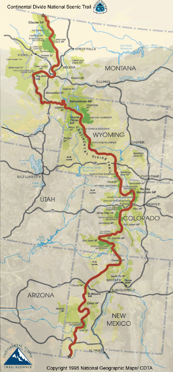 Continental Divide Trail Map 