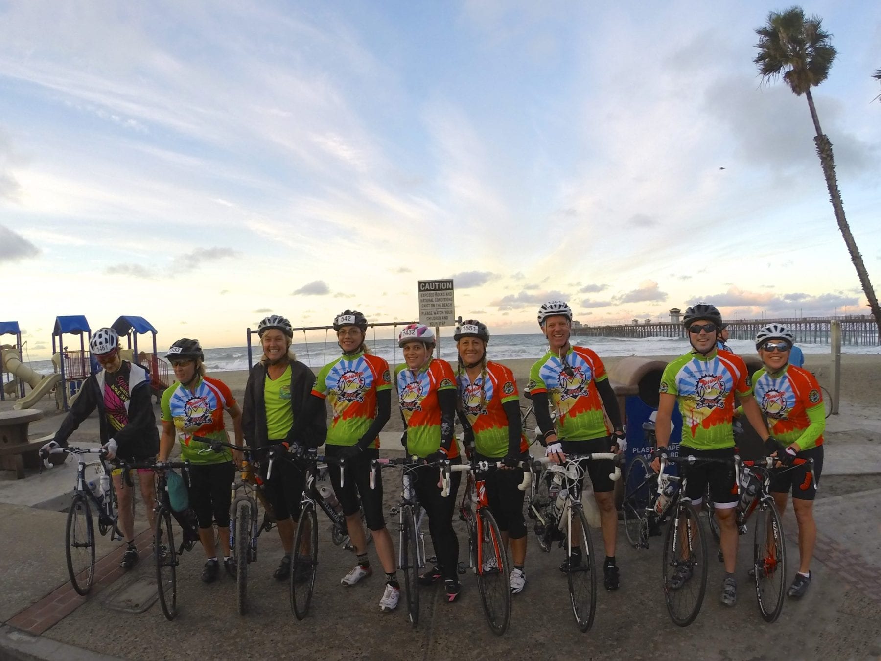 Team Tehachapi at Oceanside Pier, the start of Bike the Coast