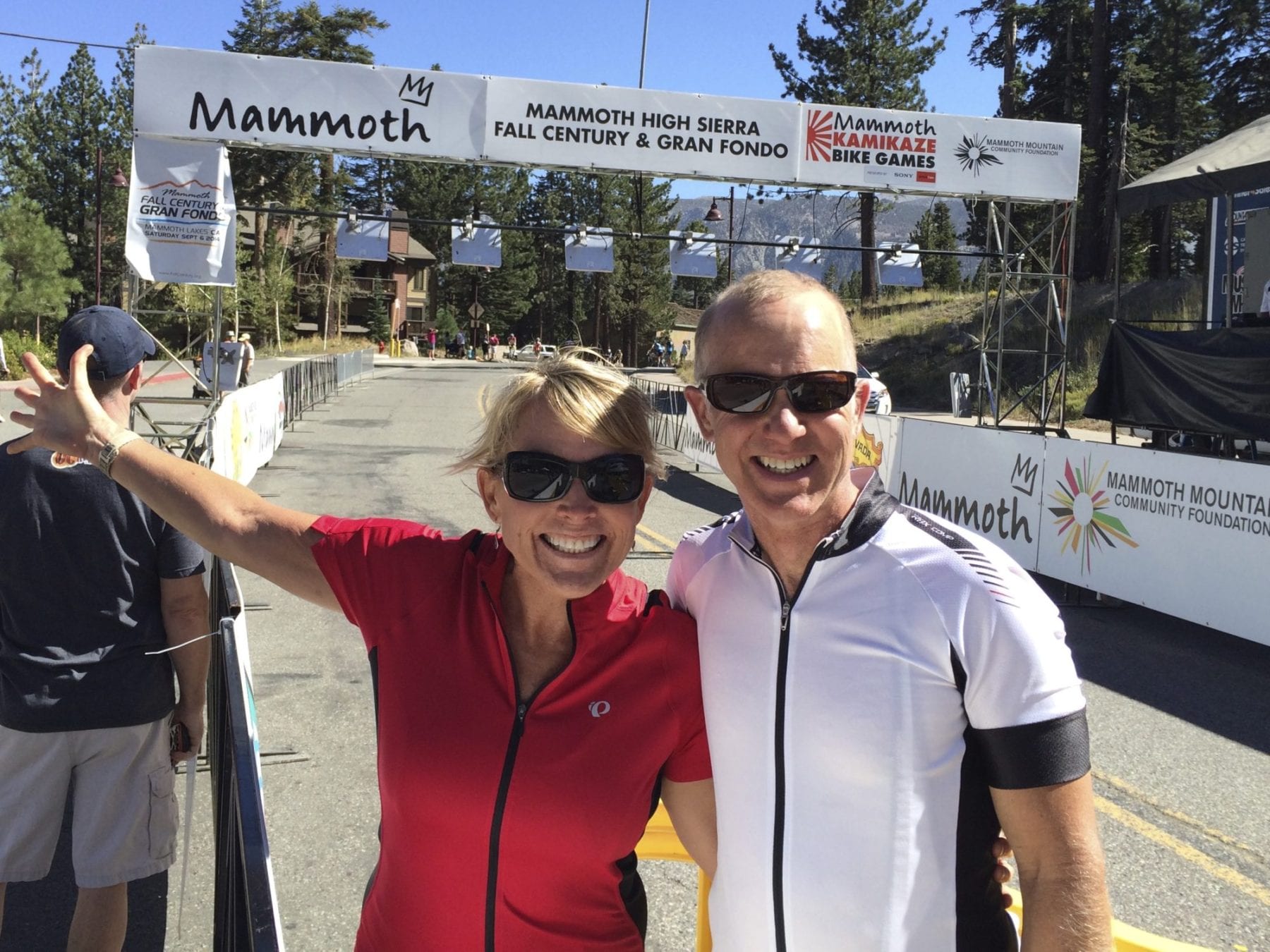 Finish line Mammoth High Sierra Fall Century & Gran Fondo