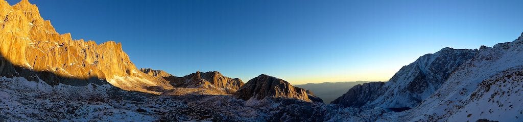 Sunrise over Trail Camp and Owens Valley