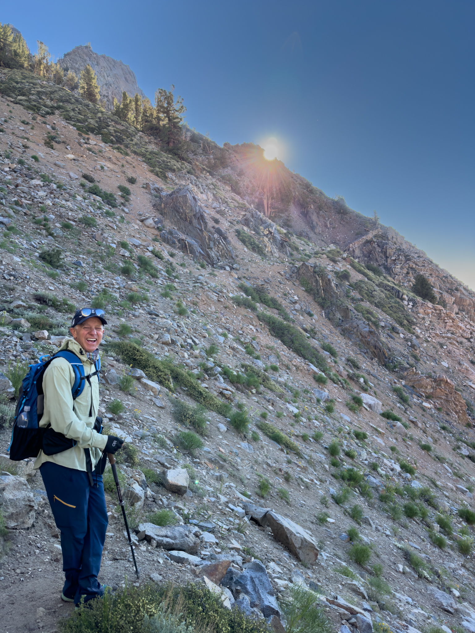 Sunrise on the Climb Up the Switchbacks