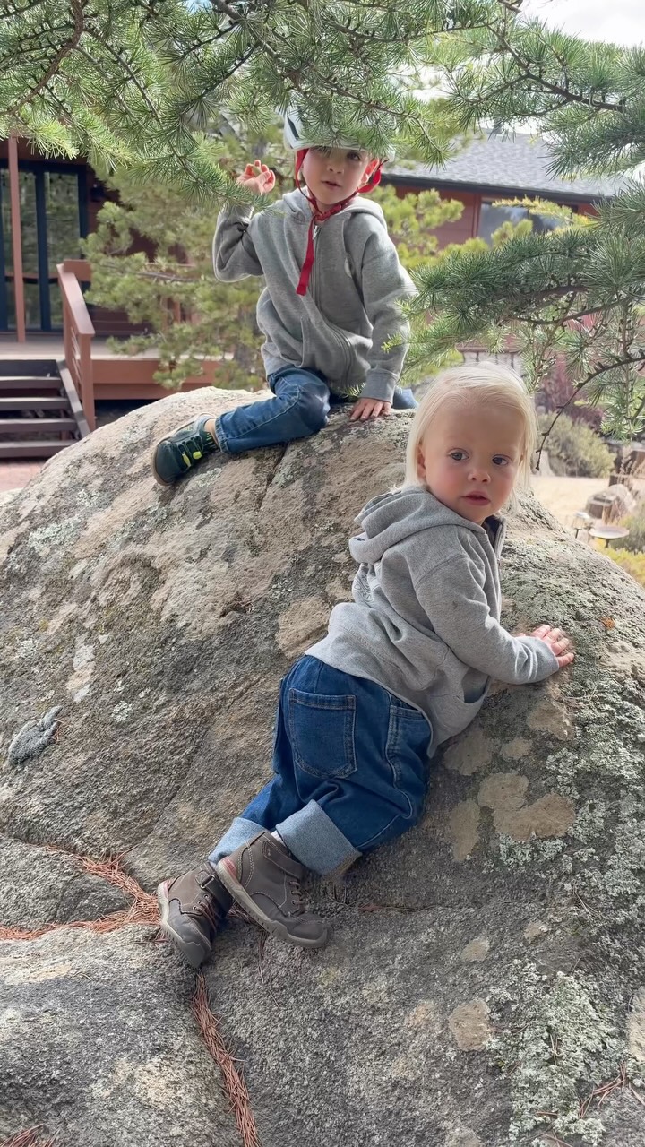 Hyland 19 months adventuring outside.